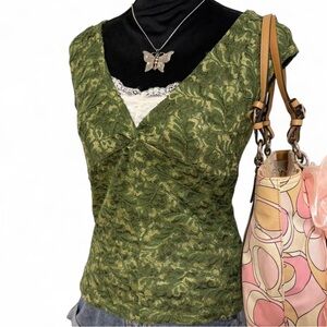 Elegant Green Lace Women's Top
